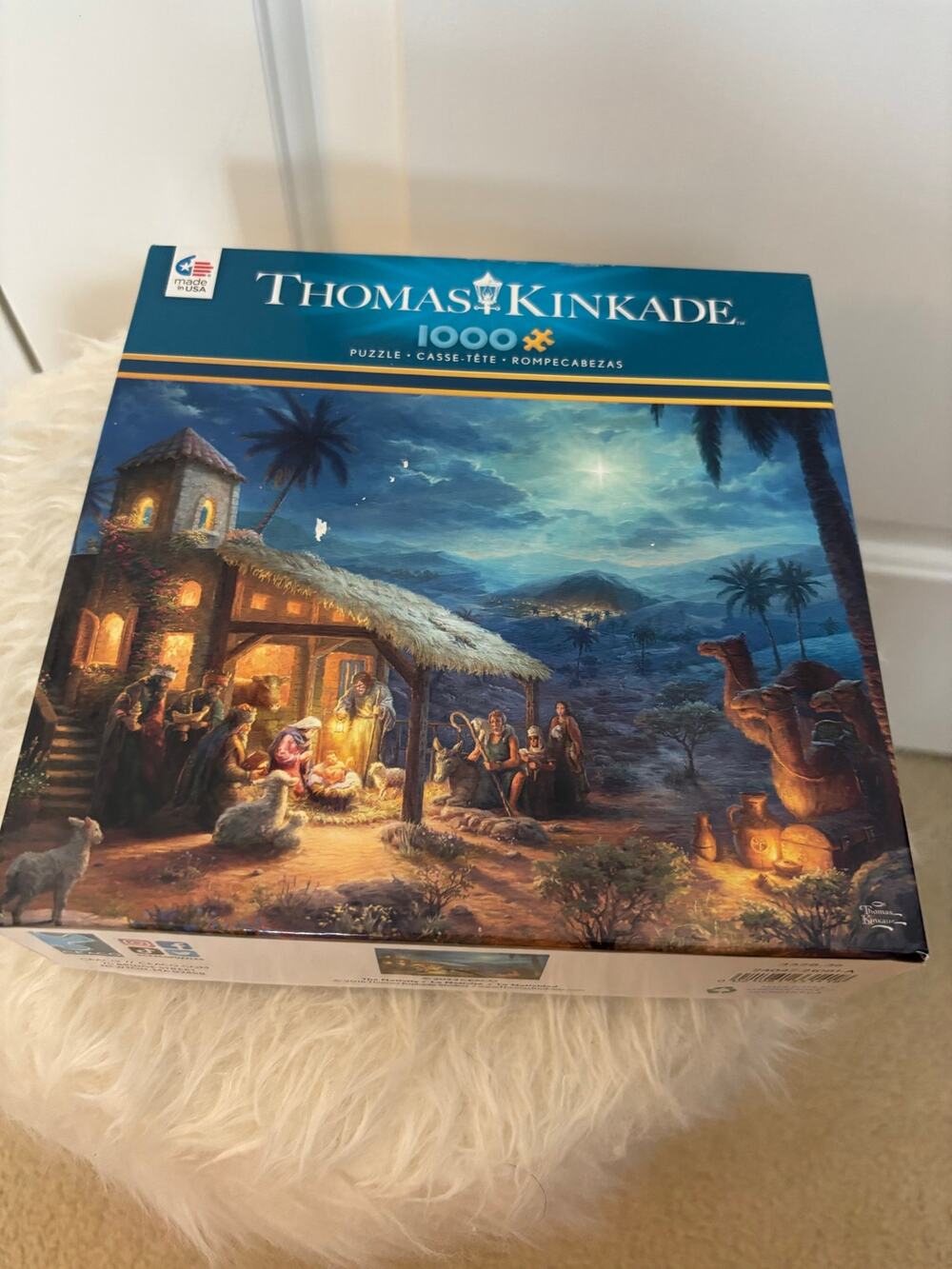 New Ceaco brand 1000-piece jigsaw puzzle
 Thomas Kinkade's "The Nativity"